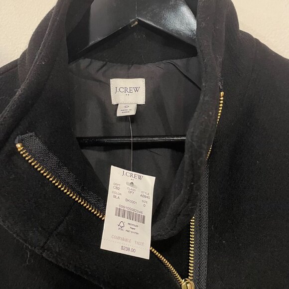 EUC J.Crew Stadium Cloth City Wool Blend Coat Black 0, XS $238 - Picture 4 of 6